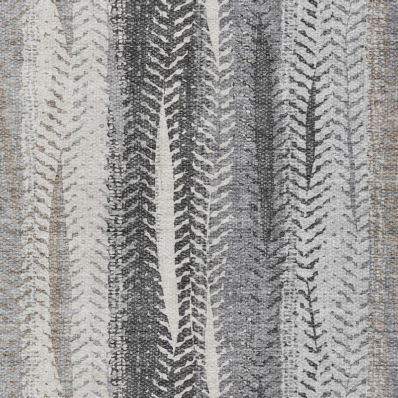 HomeRoots Botanical Leaves Transitional Rectangle Outdoor Rug