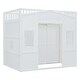 preview thumbnail 8 of 14, White Full Size Solid Wood House Loft Bed with Ladder & Wardrobe