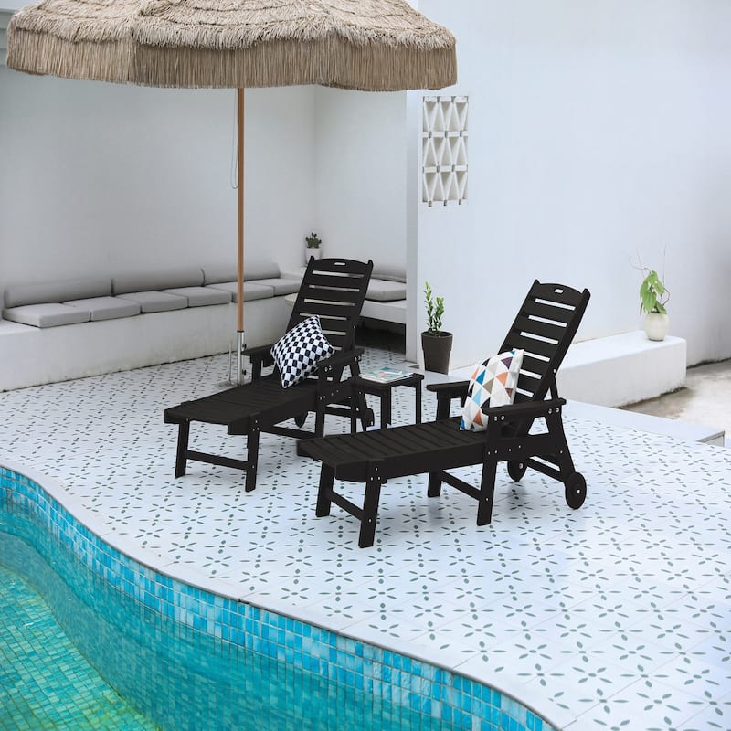 3-Piece Oversized Chaise Lounge Chair Set