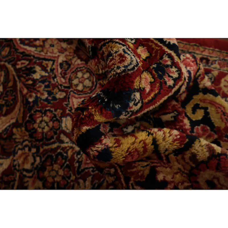 Hand Knotted Oriental 100% Wool Carpet Traditional Floral Red Mahal Area Rug - 13' 10'' X 10' 4''