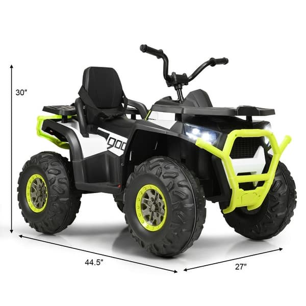 dimension image slide 0 of 3, 12V Kids Electric 4-Wheeler ATV with 2 Speeds and LED Lights - 44.5" x 27" x 30" (L x W x H)