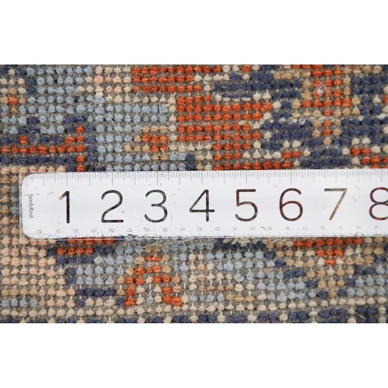 Orange & Blue Kazak Indian Foyer Rug Hand-Knotted Wool Carpet - 2'0" x 3'0"