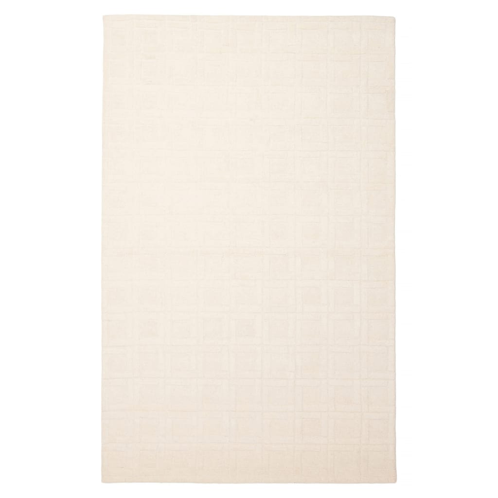 ECARPETGALLERY Hand Tufted Timeless Cream Wool Rug - 5'0 x 8'0