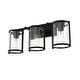 preview thumbnail 3 of 8, Hunter Astwood Bathroom Vanity Light, Clear Cylinder Glass, Damp Rated, Caged - Contemporary, Transitional, Art-Deco