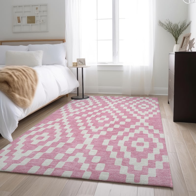 Premium Washable Super Soft Moroccan Modern Mayfield Rug - Pink - 8' x 10'