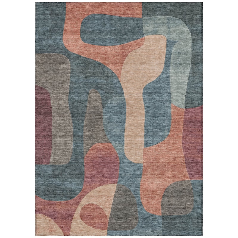 HomeRoots Abstract Transitional Rectangle Outdoor Rug