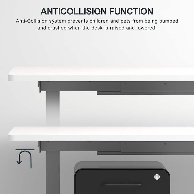 Electric Standing Desk, Dual Motor 3-Stage Leg Adjustable 55x28-inch