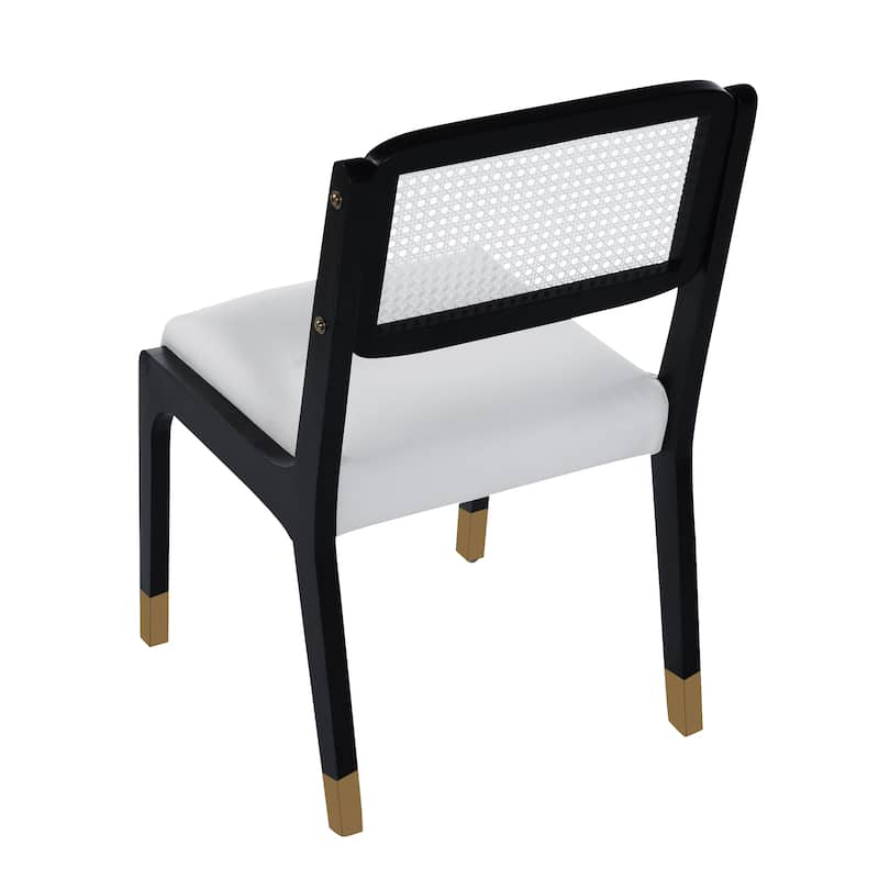 Wood Dining Chairs Set of 2, Accent Chairs with Solid Wood Legs and Padded Seat, Modern Linen Dining Chairs Side Chairs