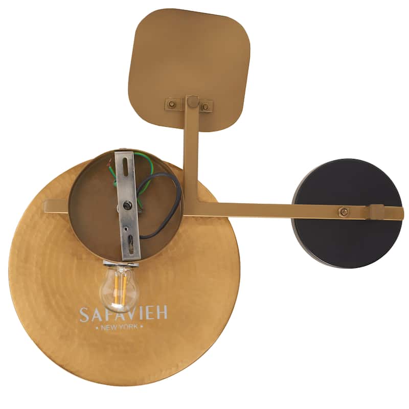 SAFAVIEH Olosa 17 x 16-inch Metal Wall Decor with Mirror & Light - 17 in. W x 4 in. D x 16 in. H