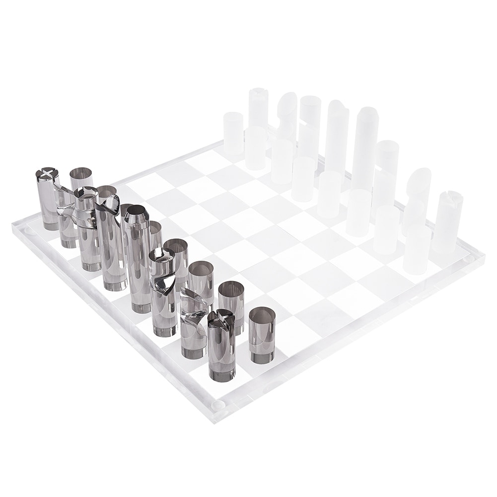Play Kreative Glass Chess Games Set - 14 Chess Game Great Present for  Children