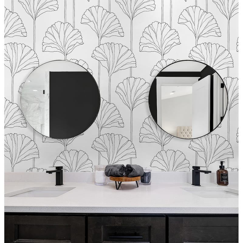 NextWall Ginkgo Leaf Peel and Stick Wallpaper