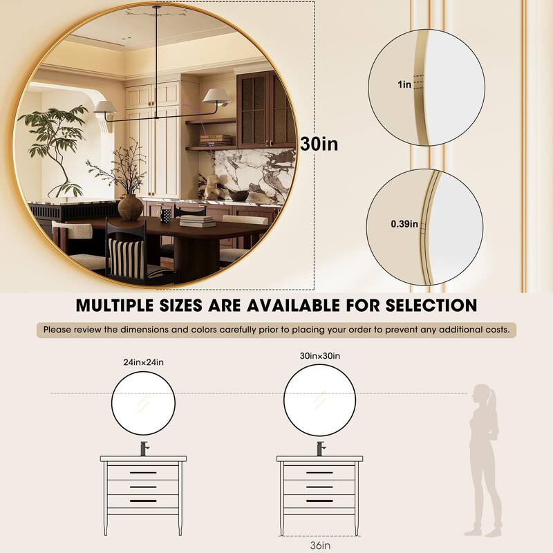 Wall Mirror Vanity Mirror Bathroom Mirror with Metal Frame(1 Piece)