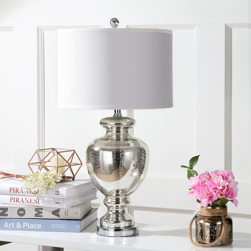 SAFAVIEH Lighting 28-inch Morocco Mercury Glass Table Lamp (Set of 2) - 15"x15"x28"