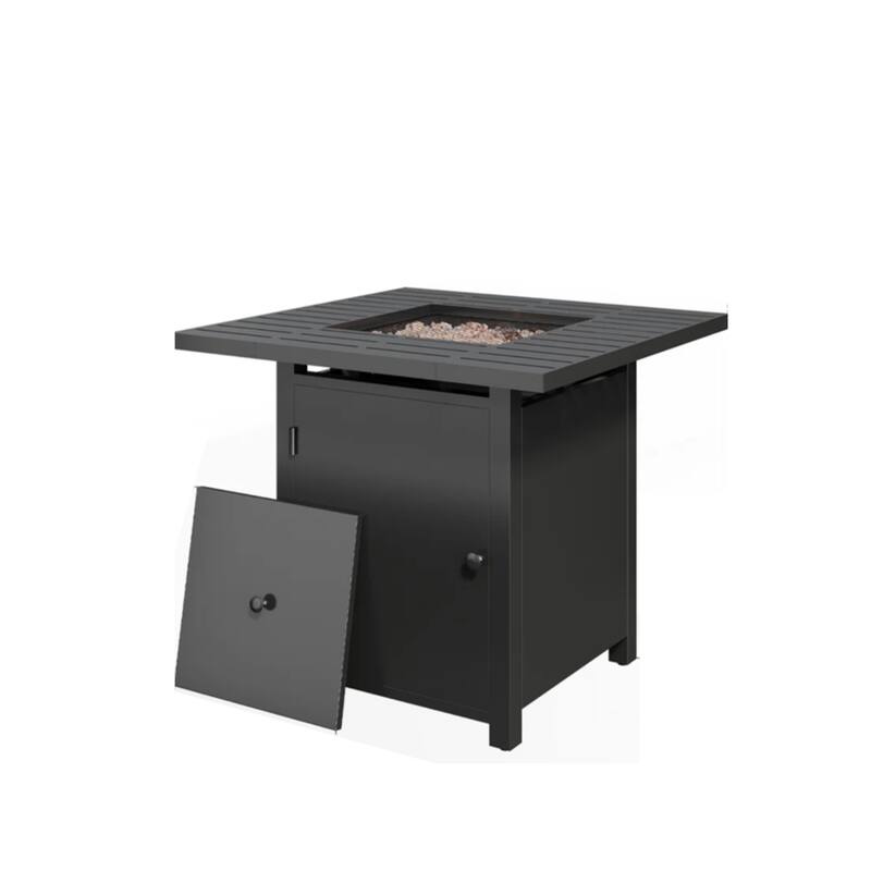 30" 2-in1 Black Fireplace Table, 50000 BTU CSA Certified, with Waterproof Cover