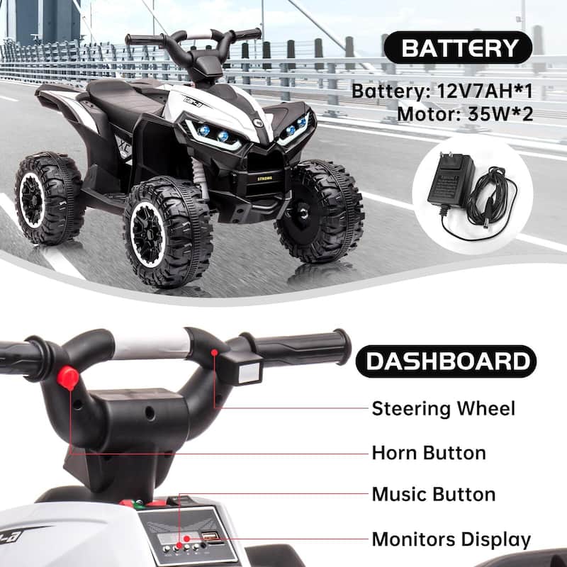 12V Battery Powered Electric Four-Wheeler with Music