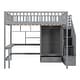 preview thumbnail 12 of 17, Full Size Sturdy Construction & Unique Design Loft Bed with Bookshelf,Drawers,Desk,and Wardrobe,