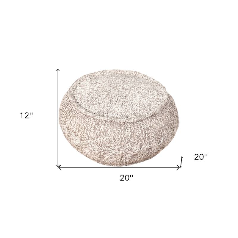 HomeRoots 20" Beige 100% Cotton Ottoman