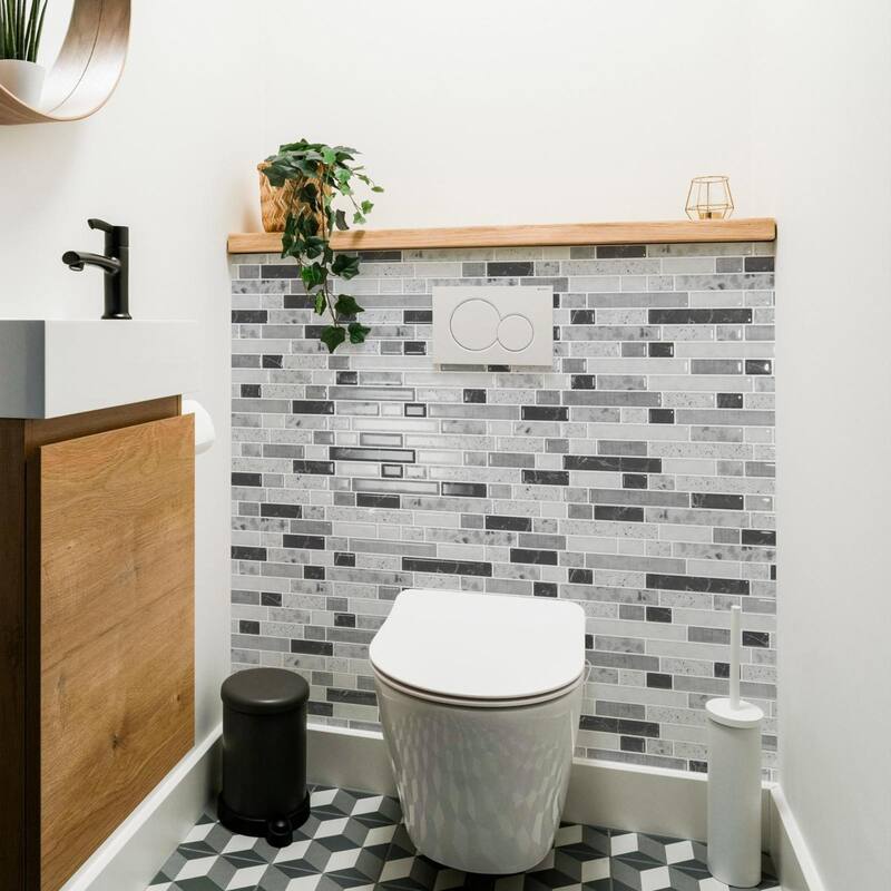 Art3d 10pcs Peel and Stick Backsplash Thickened Tiles, 12''x12'', Cover 10 Sq.Ft. - 11.8"x11.8"