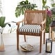 preview thumbnail 15 of 24, Kokomo Teak Dining Arm Chair Seat Cushion made with Sunbrella Fabric blue white stripe