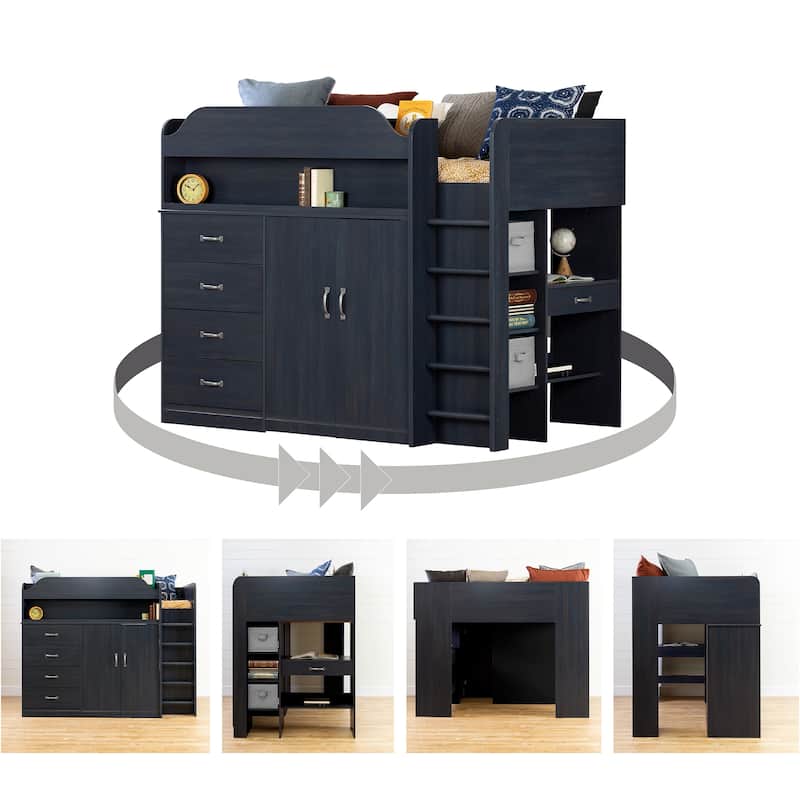 South Shore Asten Loft Bed with Desk