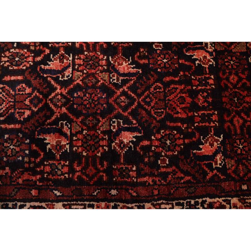 ECARPETGALLERY Hand-knotted Andelz Black, Red Wool Rug - 3'8 x 10'8