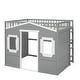 preview thumbnail 35 of 112, Solid Wood House Loft Bed with Window Design and Ladder, Twin/Full Size Playhouse Bed Loft Bed Frame with Guardrail for Kids