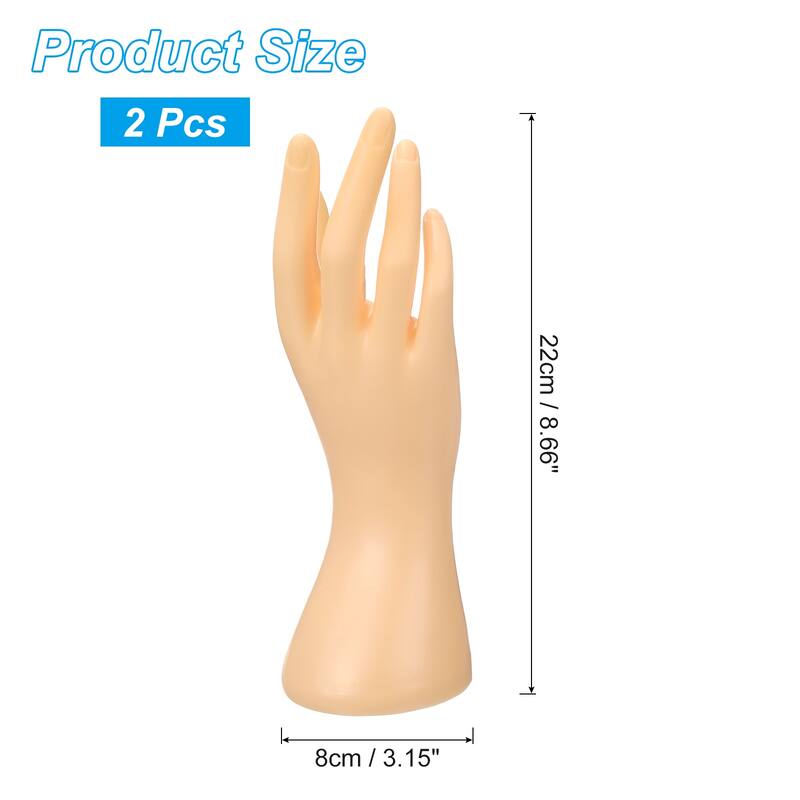 2pcs Hand Ring Holder Hand Jewelry Holder Ring Display Stand Bracelet - Beige