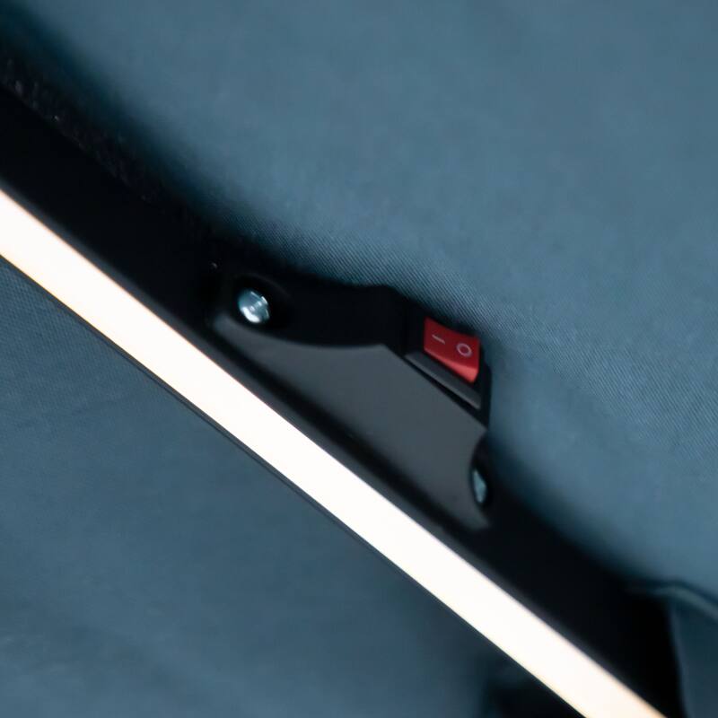 Glam 10-foot Solar LED Cantilever Umbrella with Base (UV 50+)