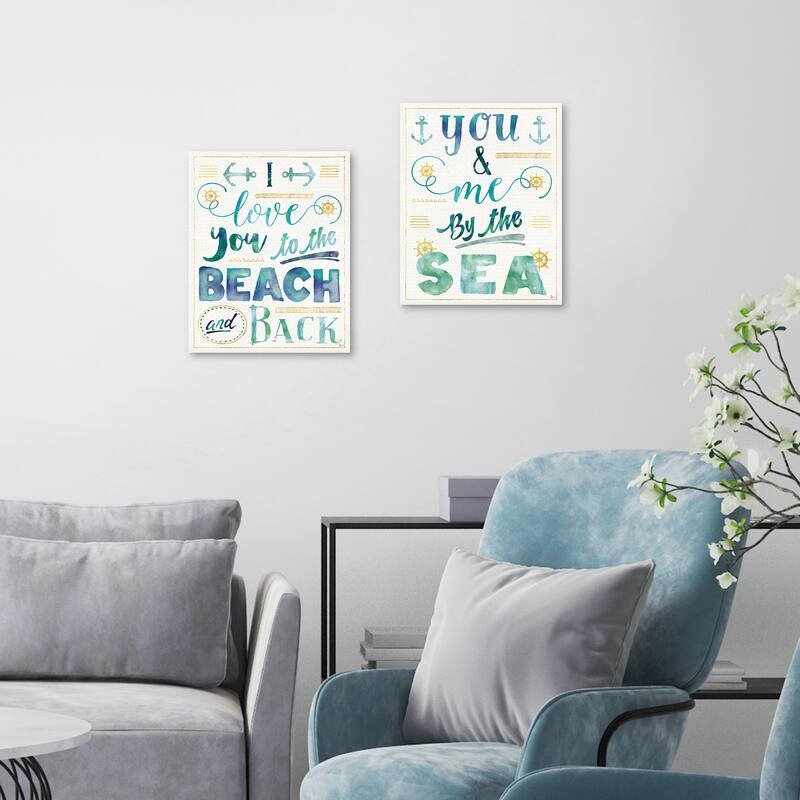 Coastal Words I, II by Jess Aiken Canvas Art Prints