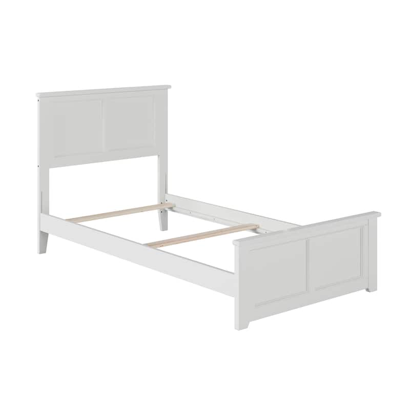 AFI Madison Twin XL Foundation Bed with Matching Footboard & Charging Station in White