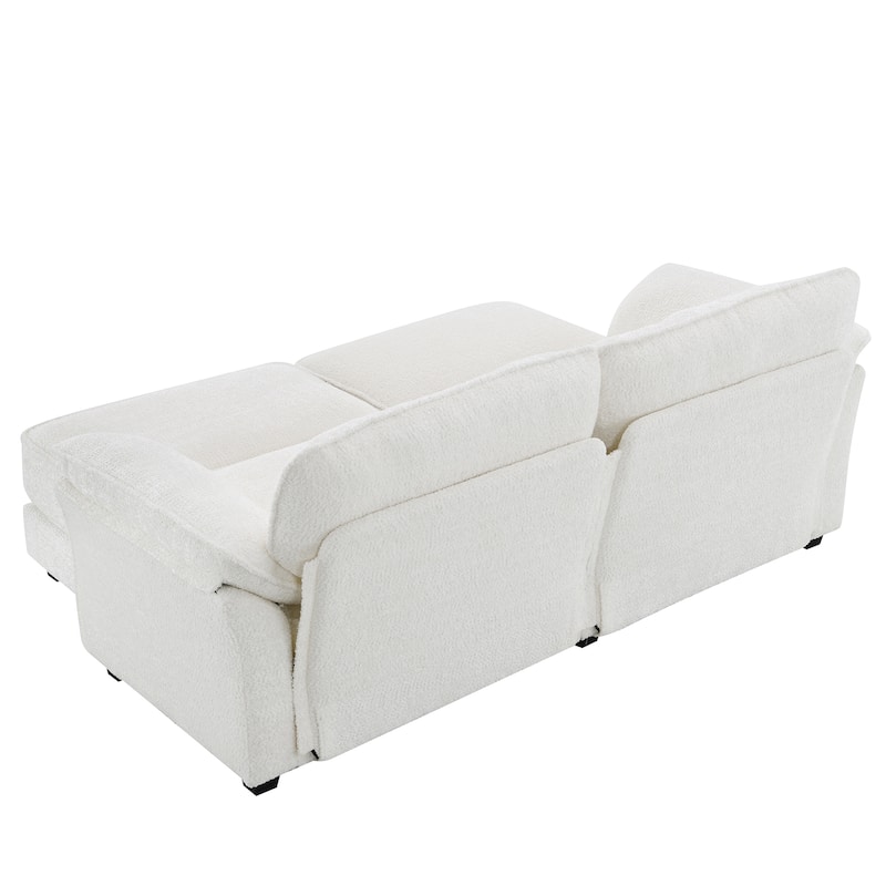 81" Chenille Modular Sectional Sleeper Sofa with Ottoman (4-Seat)
