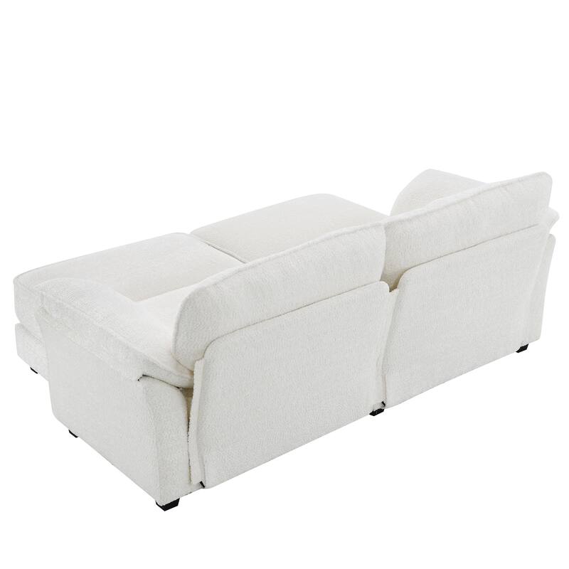 Modular Convertible Sectional Sofa Bed Set, 4 Seat Upholstered Sleeper Corner Couch, Deep-Seat Loveseat With Ottoman
