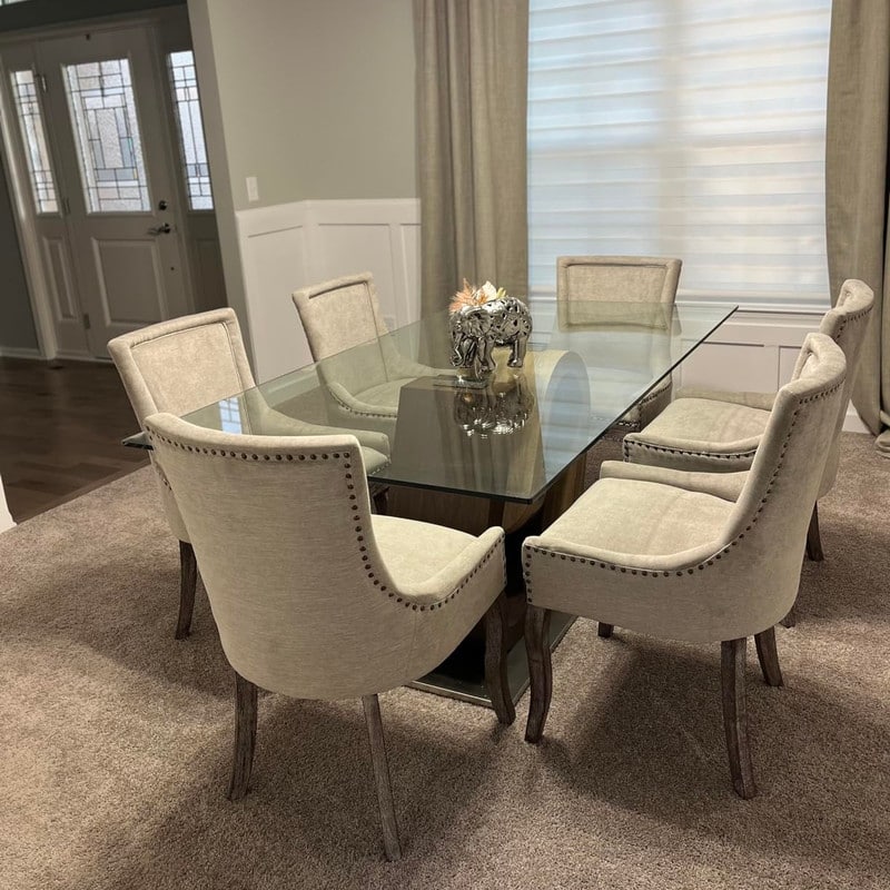 Thickened Side Dining Chair with Solid Wood Legs Set of 6