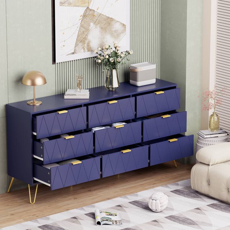 9 Drawers Chest Of Dresser Storage Tower Cabinet Bedroom Organizer