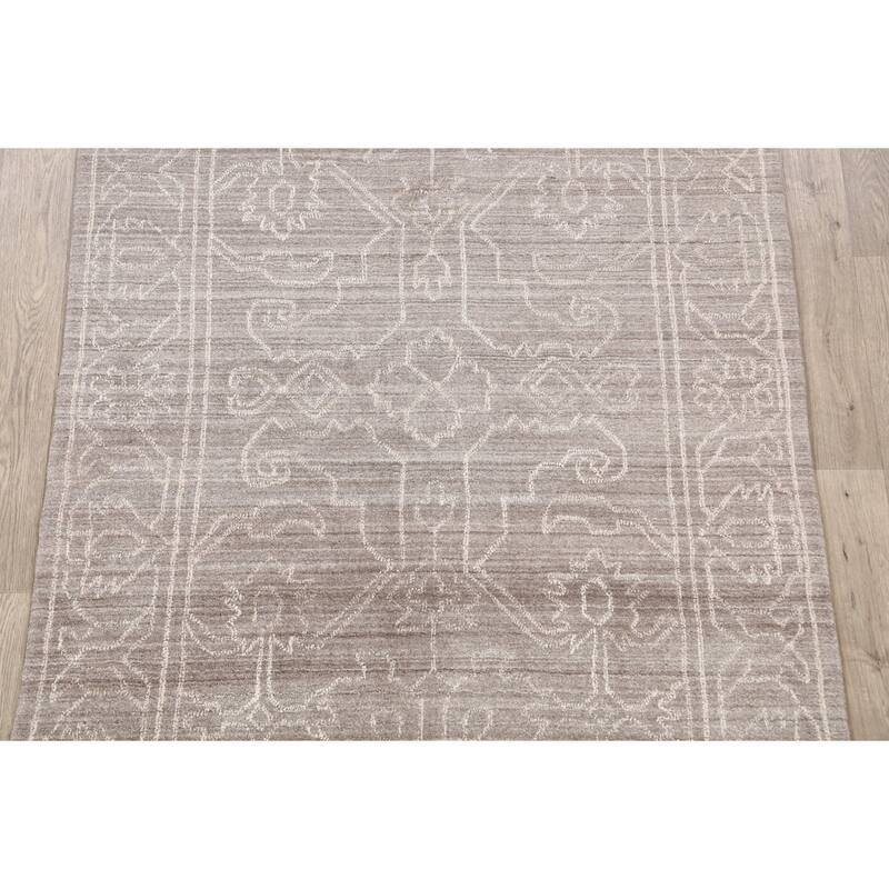 Brown Geometric Modern Gabbeh Oriental Area Rug Wool Hand-knotted - 4'8" x 7'5"