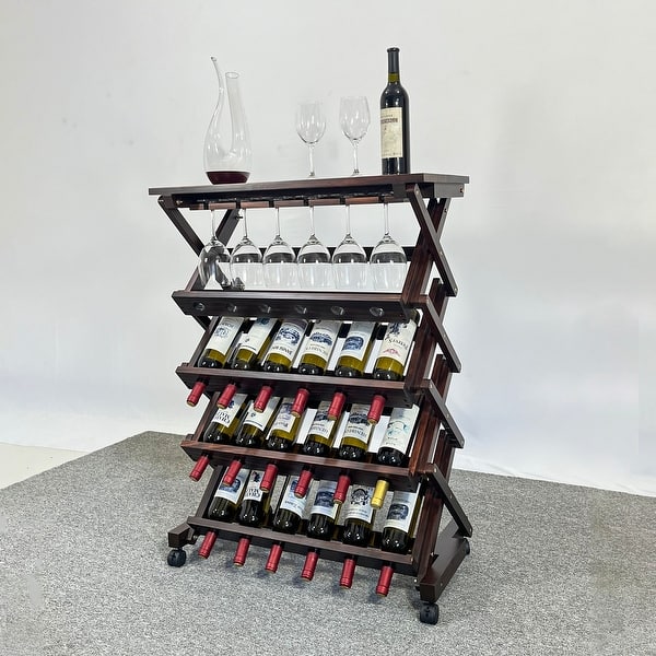 26 Bottles Freestanding wine rack,Wine Storage Rack, Freestanding Display  Rack for Kitchen, Pantry, Cellar,walnut - Bed Bath & Beyond - 41321199