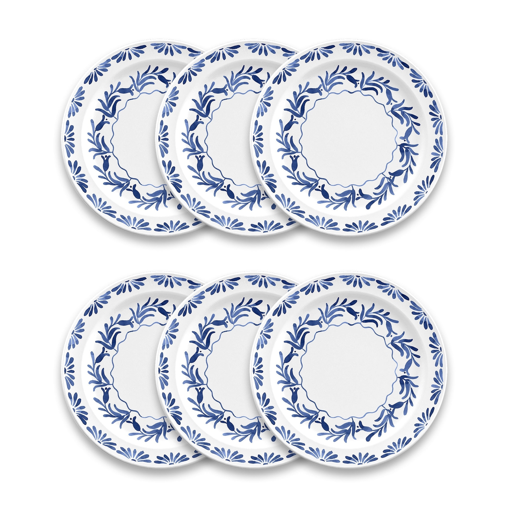 Abode Homewares by TarHong Azul Dinner Plate, 10.5" x 0.7", Set of 6