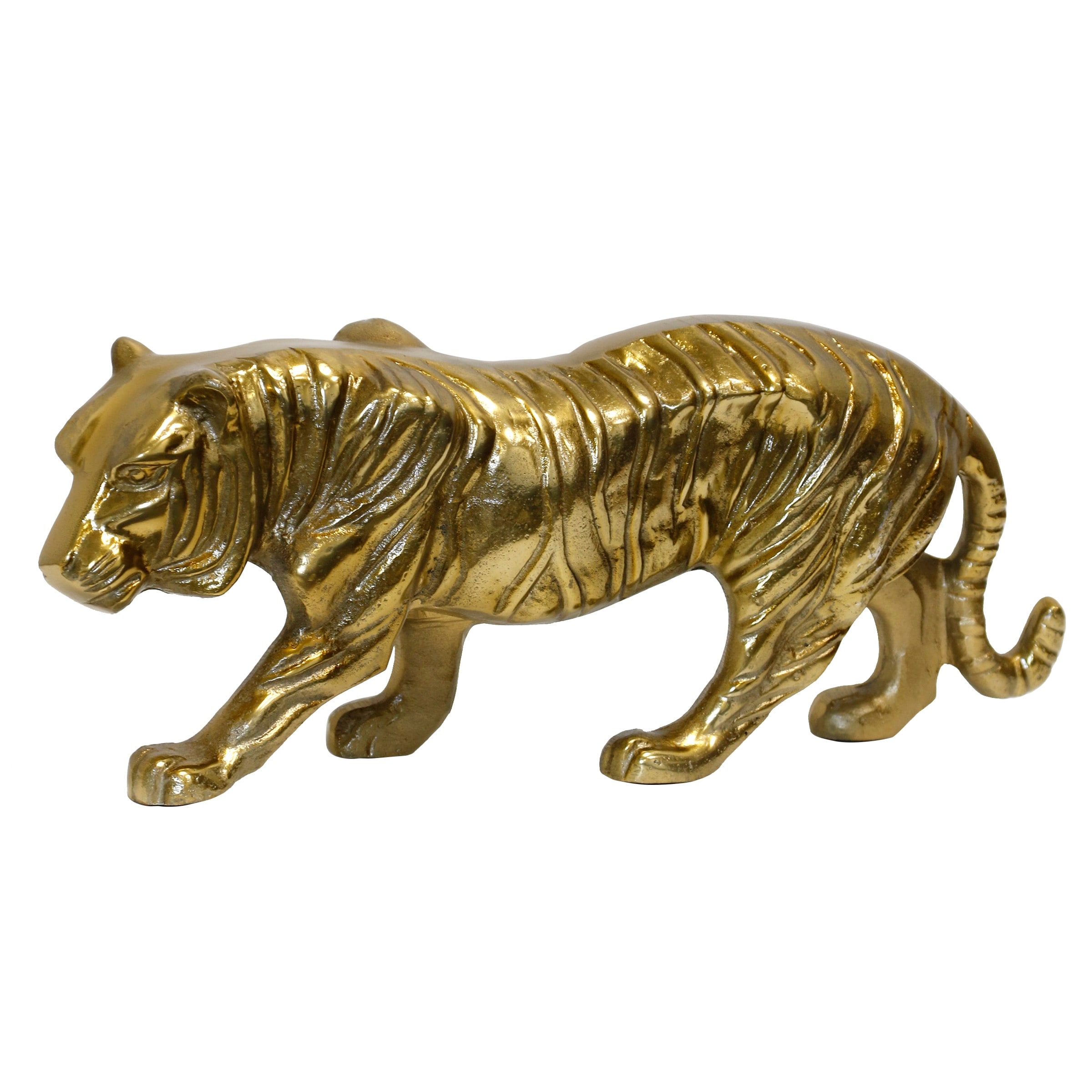 StyleCraft Menagerie Tiger Decorative Object - Antique Brass