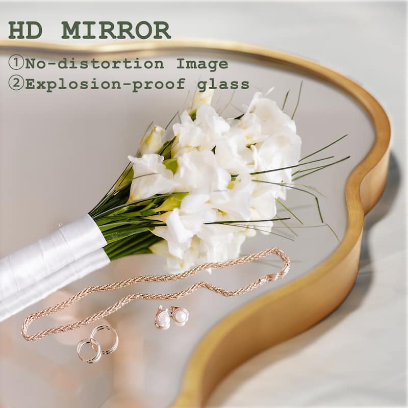 Scalloped Aluminum Alloy Framed Irregular Wall Mirror