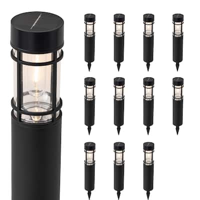 C Cattleya Black Solar LED Outdoor Path Lights (6 Pack or 12 Pack)