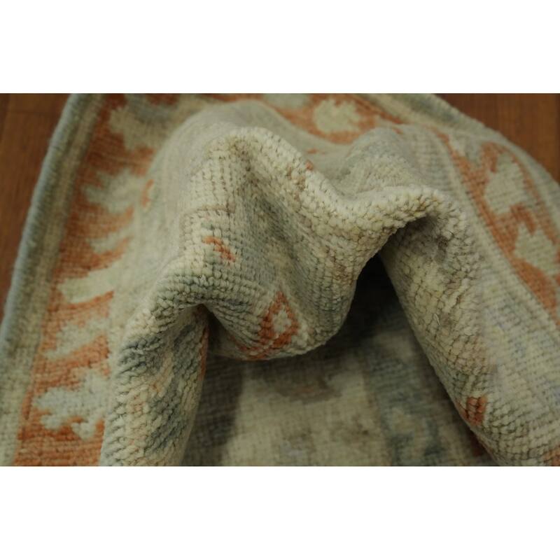 Vegetable Dye Oushak Turkish Accent Rug, Medallion Geometric Carpet - 3' 1'' X 2' 0''