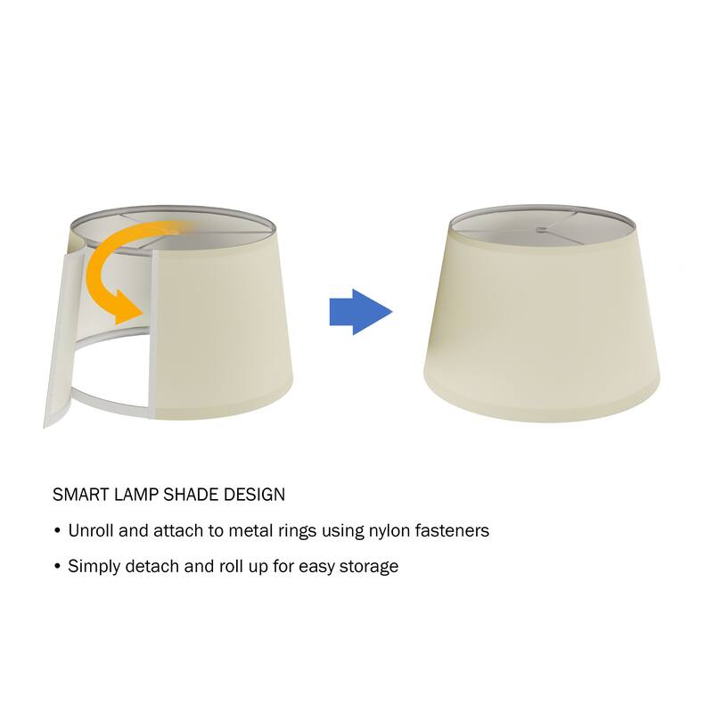 Lavish Home Tripod Floor Lamp with LED Bulb and Natural Oak Wood Base