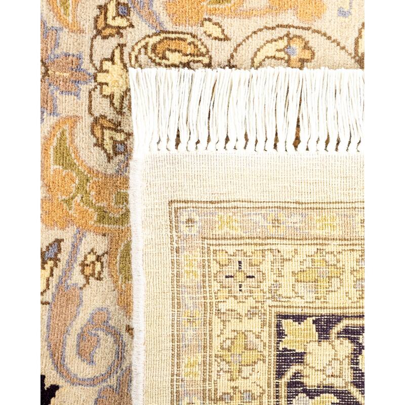 Overton Handknotted Wool Traditional Oriental Ivory Area Rug - 6' x 9'