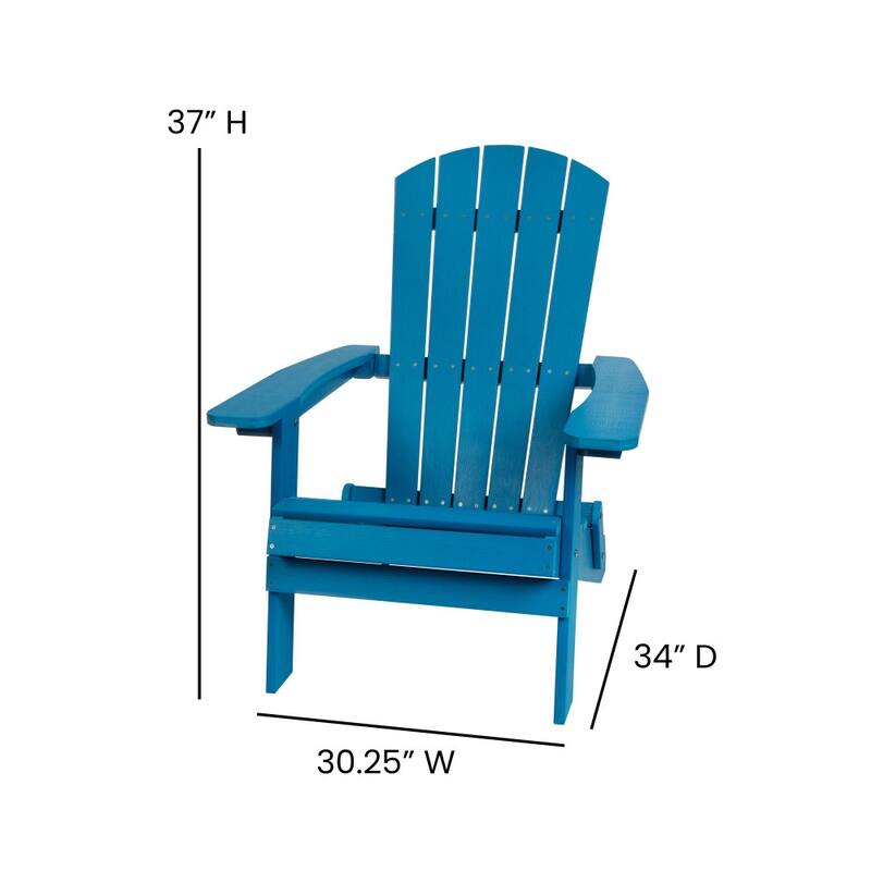 All-Weather Poly Resin Folding Adirondack Chair - Patio Chair