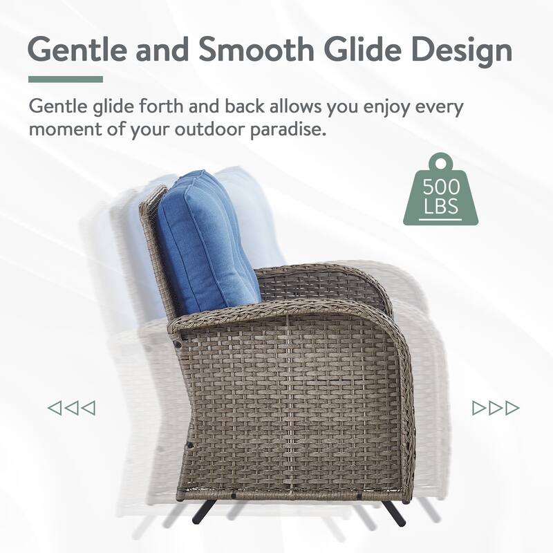 Outdoor Glider Bench Patio Loveseat for Balcony