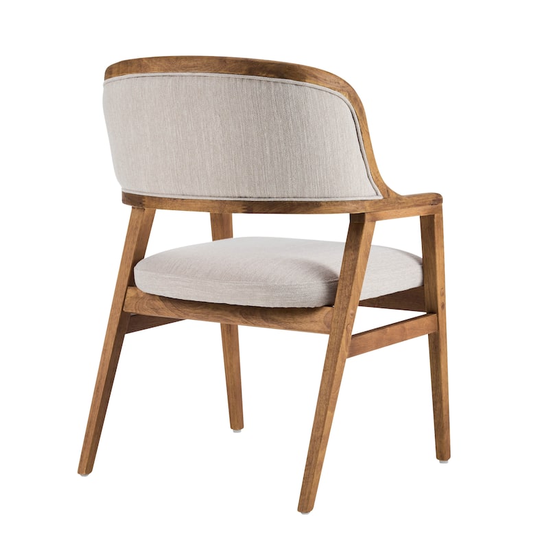 Christopher Knight Home - Harlowe Mid-Century Modern Upholstered Dining Chairs Set of 2 with Solid Ruberwood Legs