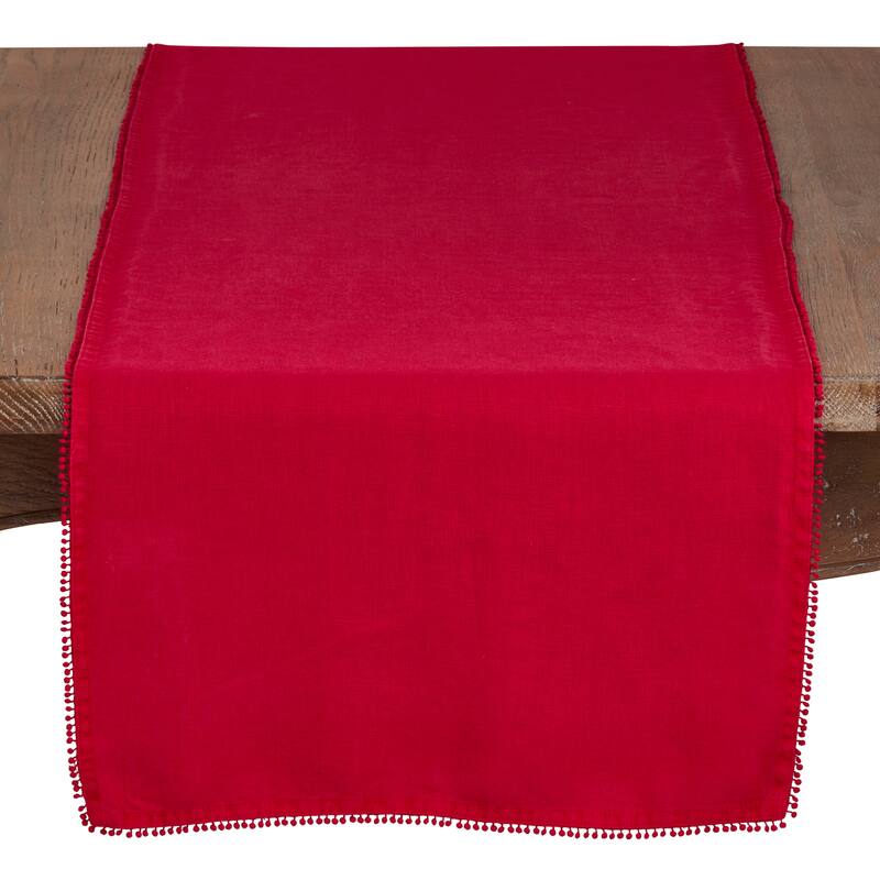 Table Runner With Pom Pom Design