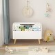 preview thumbnail 2 of 7, Kids Toy Storage Organizer with Front Bookshelf FlipTop Lid Safety Hinge