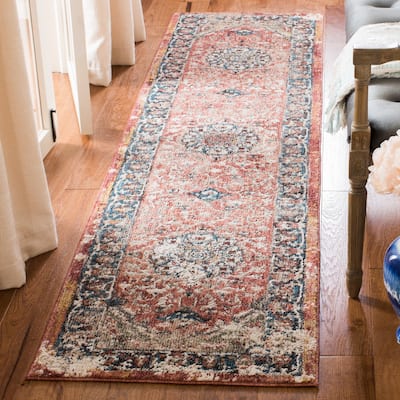SAFAVIEH Berthilde Vintage Medallion Polyester Rug - 2' x 8' Runner