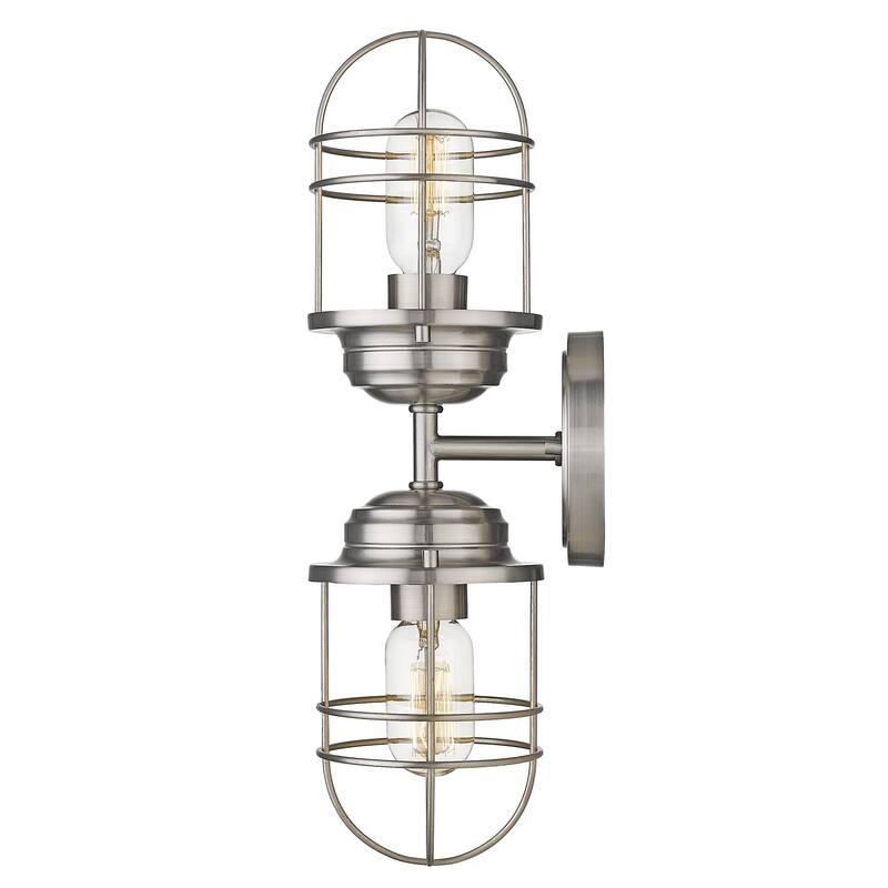 Golden Lighting Seaport 2 Light 17" Tall Bathroom Sconce